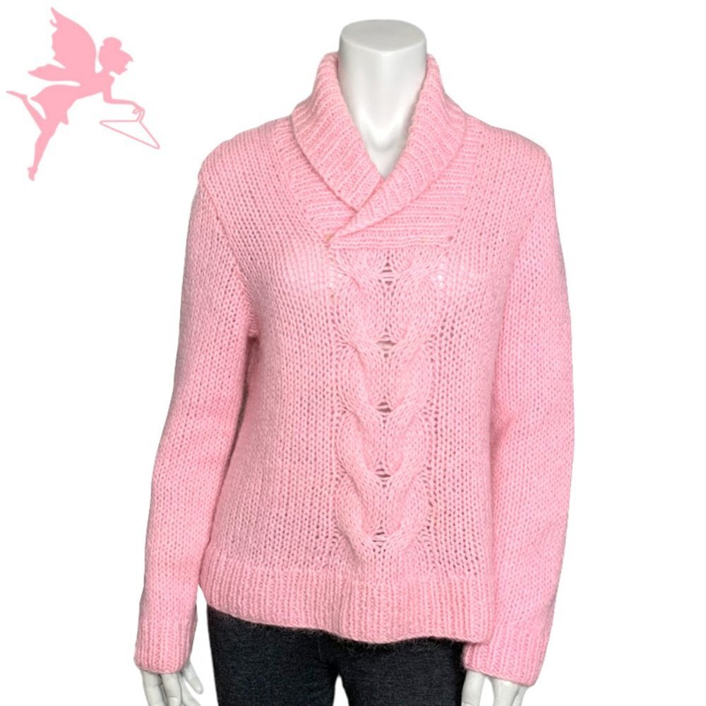 RALPH LAUREN Hand Knit Shawl Collar Fisherman Sweater - Picture 2 of 8